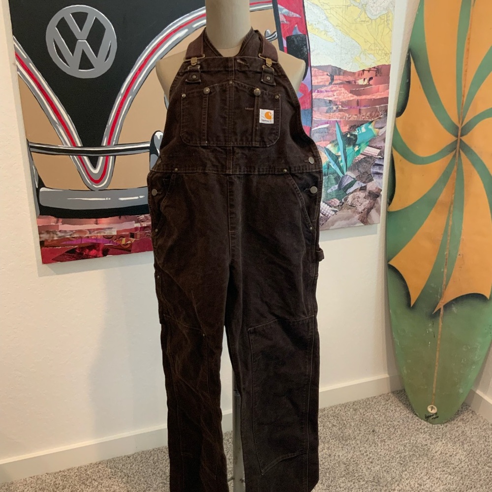 Carhartt Women's Dark Brown Denim Overalls